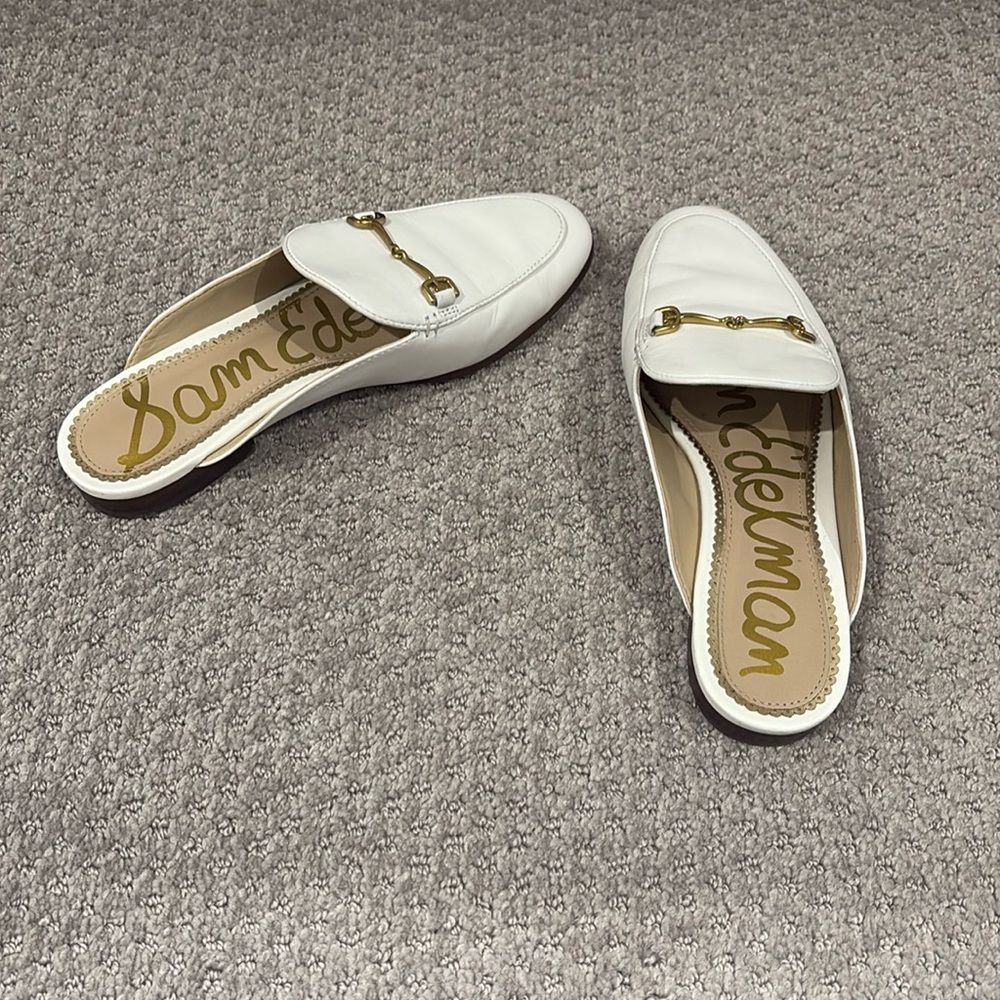 Sam Edelman Linnie Bit Mules White Leather
